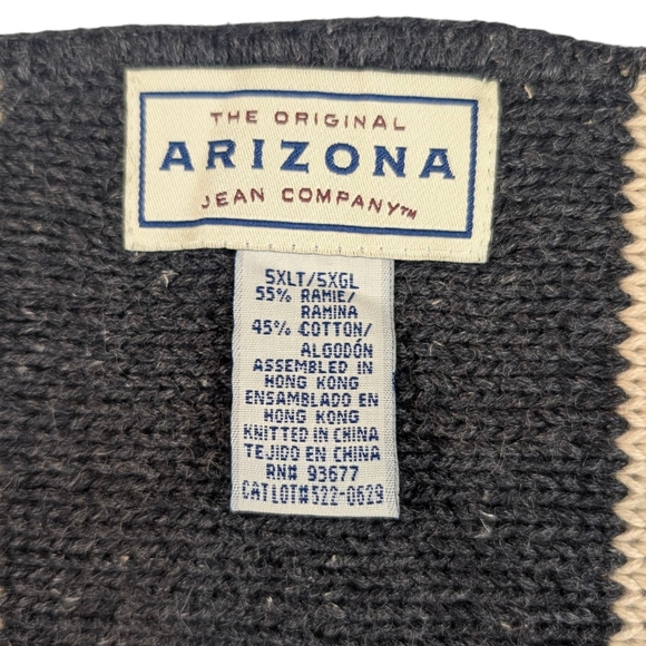 Vintage 90s Arizona Jeans Co earthy ramie/cotton boxy oversized sweater vest. 5X - Picture 3 of 15